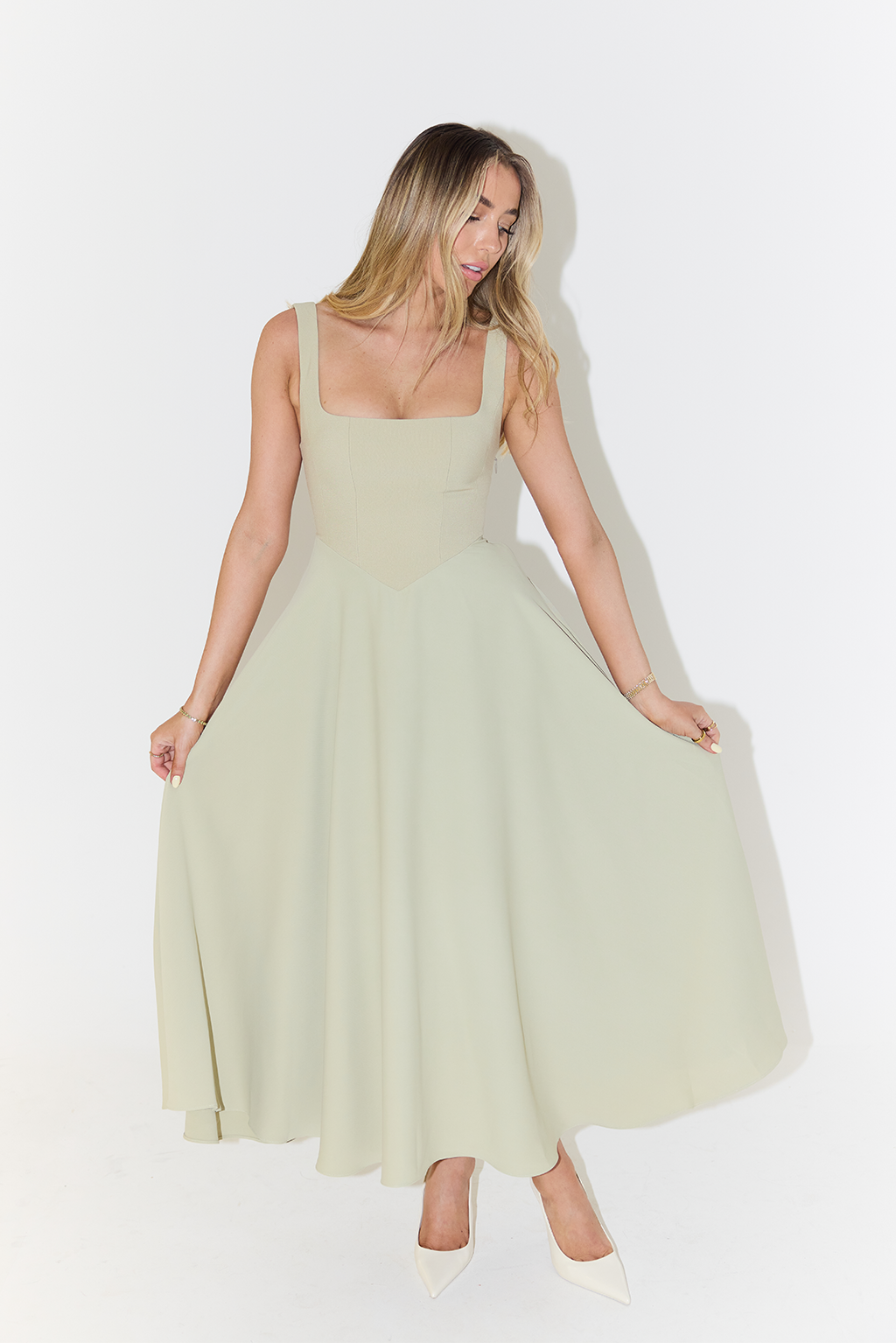 WhitneyDress™ | Vierkant Hals Midi Jurk