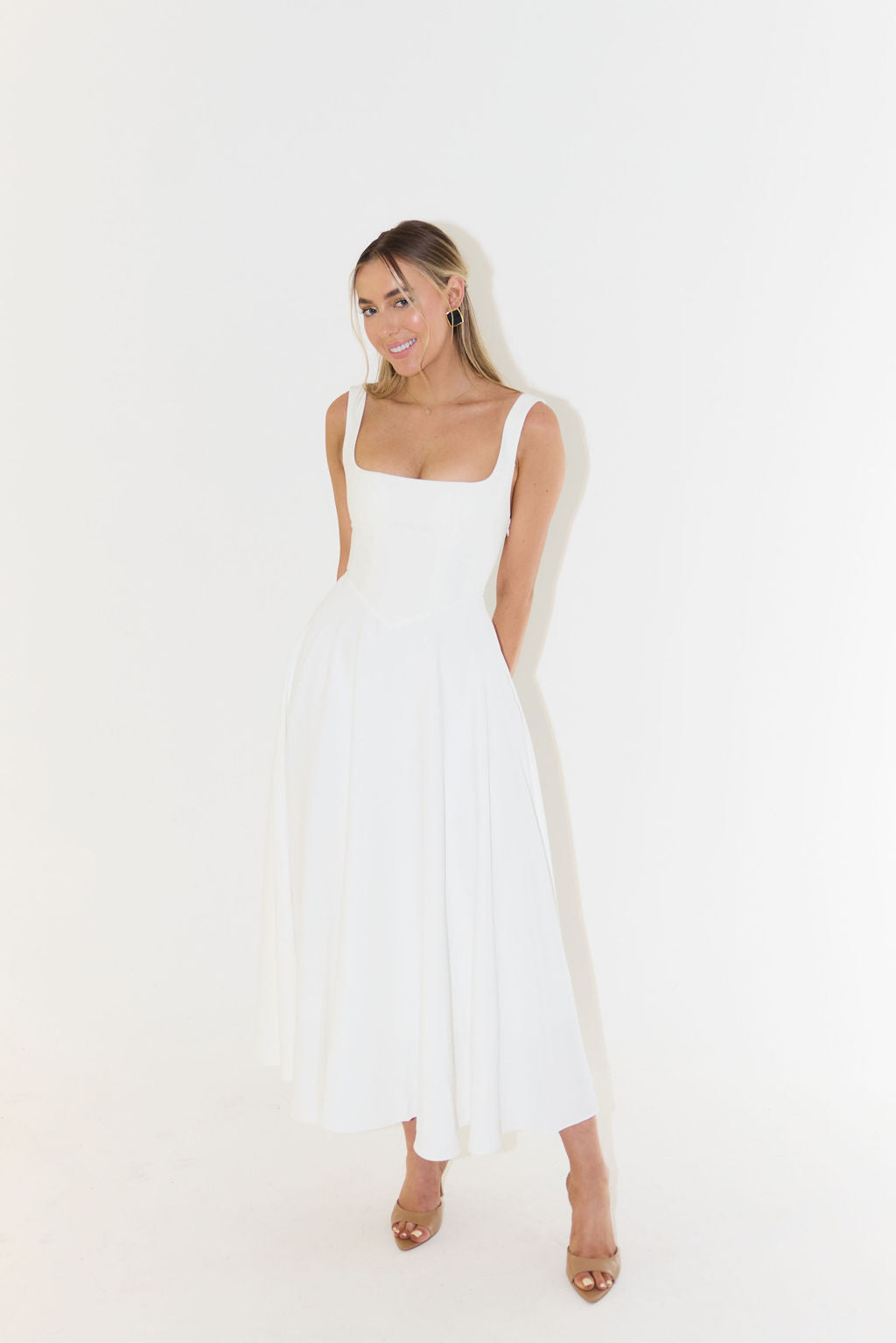 WhitneyDress™ | Vierkant Hals Midi Jurk