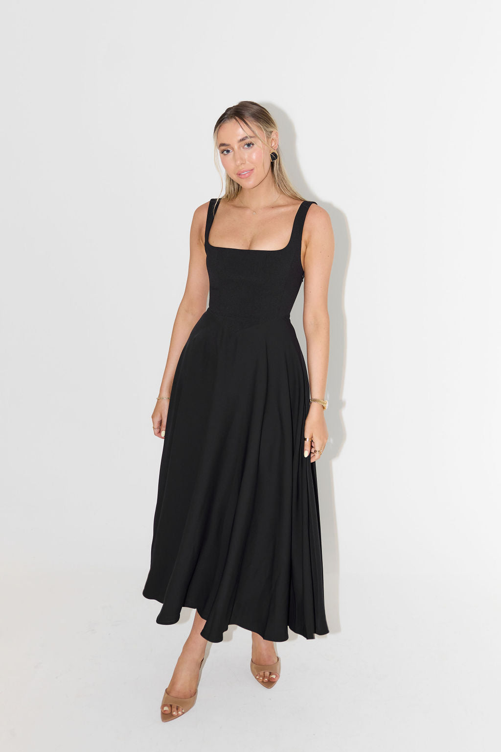 WhitneyDress™ | Vierkant Hals Midi Jurk