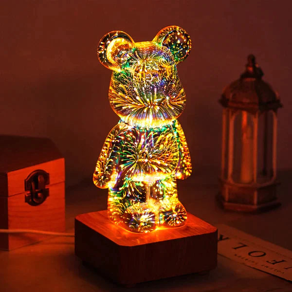 TeddyTwinkle - Het Rustgevende Glazen Beertje met LED Lichtjes