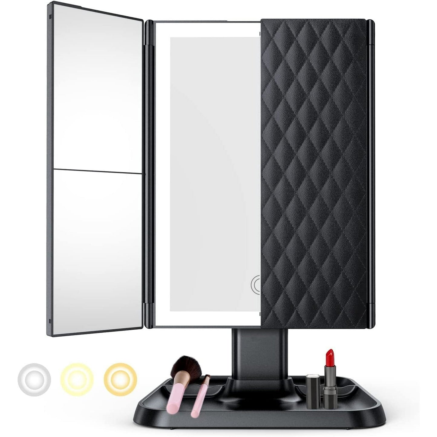 Luminara™ Trifold LED Mirror -  Voor Moeiteloze, Perfecte Make-up.