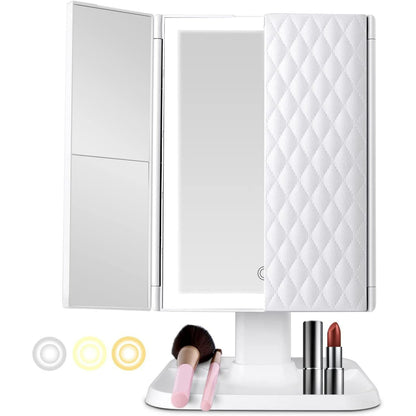 Luminara™ Trifold LED Mirror -  Voor Moeiteloze, Perfecte Make-up.