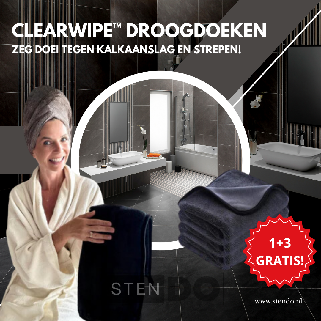 ClearWipe™ - Streeploos kalkvrij drogen voor een glanzend resultaat! - 1+3 GRATIS